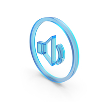 Blue Glass Speaker Low Volume Circular Symbol PNG & PSD Images