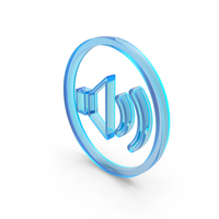 Blue Glass Speaker High Volume Circular Symbol PNG & PSD Images