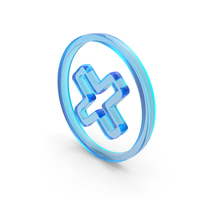 Blue Glass Math Multiply Circular Symbol PNG & PSD Images