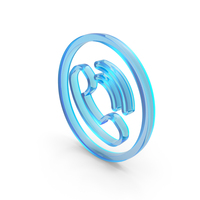 Blue Glass Call Ring Circular Symbol PNG & PSD Images