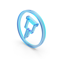 Blue Glass Drawing Pin Circular Symbol PNG & PSD Images