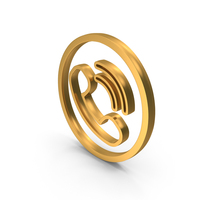 Gold Call Ring Circular Symbol PNG & PSD Images