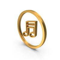 Music Symbol Circle Gold PNG & PSD Images