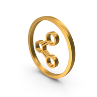 Gold Share Link Circular Symbol PNG & PSD Images