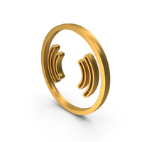 Gold Circular Vibrate Symbol PNG & PSD Images