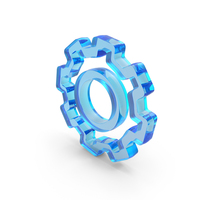 Blue Glass Gear Setting Symbol PNG & PSD Images