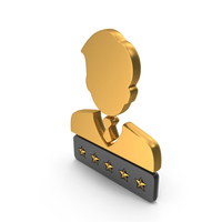 Gold Five Star User Rating Symbol PNG & PSD Images