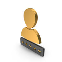 Five Star Rating User Web Gold PNG & PSD Images