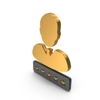 Five Star Rating User Web Gold PNG & PSD Images