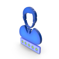 Blue Five Star User Rating Symbol PNG & PSD Images