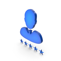 Blue User Five Star Rating Symbol PNG & PSD Images