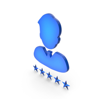 Blue User Five Star Rating Symbol PNG & PSD Images