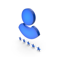 Blue User Five Star Rating Symbol PNG & PSD Images
