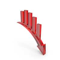 Graph Arrow Stock Loss Glass PNG & PSD Images