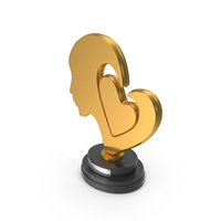 Trophy Award Heart Gold PNG & PSD Images