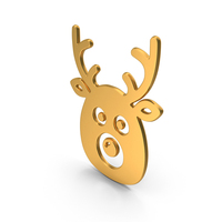 Christmas Logos Deer Face Gold PNG & PSD Images