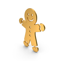Christmas Logos Ginger Bread Man Gold PNG & PSD Images