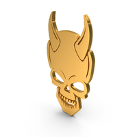 Gold Evil Skull Symbol PNG & PSD Images