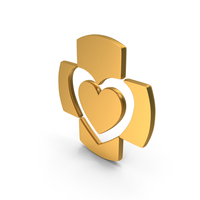 Gold Medical Heart Symbol PNG & PSD Images