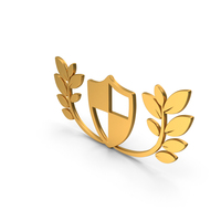 Gold Shield Leaf Symbol PNG & PSD Images