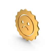Gold Sad Face Symbol PNG & PSD Images