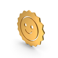 Gold Happy Face Symbol PNG & PSD Images