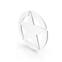 White Star Circular Symbol PNG & PSD Images