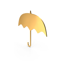 Gold Umbrella Symbol PNG & PSD Images