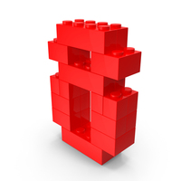 Red Toy Bricks Number 8 PNG & PSD Images