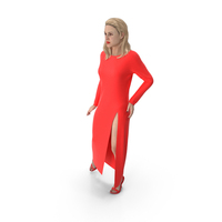 Woman in Red Posing PNG & PSD Images