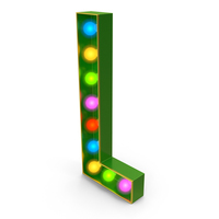 Christmas Colorful Light Letter L PNG & PSD Images