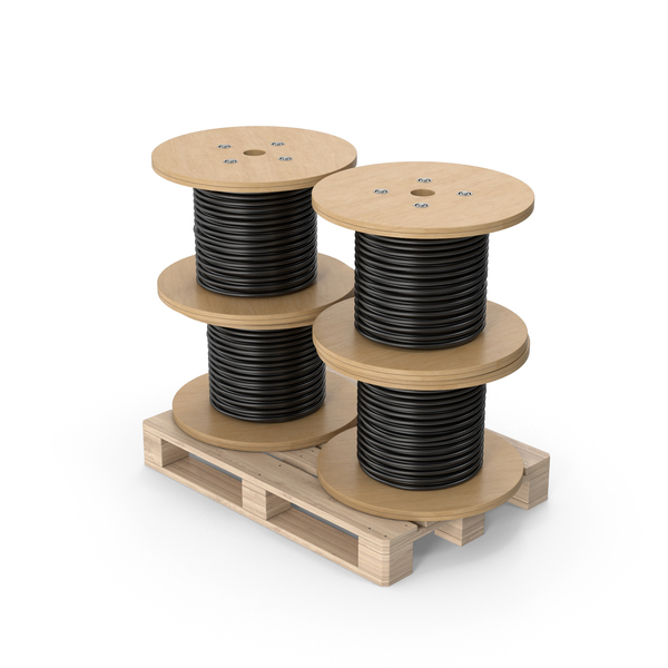 Wooden Cable Reel Drums On Pallets PNG & PSD Images
