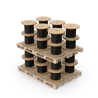 Wooden Cable Reel Drums On Pallets PNG & PSD Images