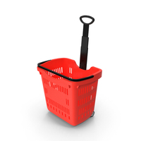 Red Rolling Shopping Basket PNG & PSD Images