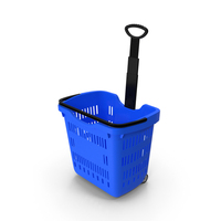 Blue Rolling Shopping Basket PNG & PSD Images