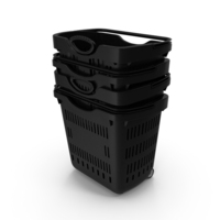 Black Rolling Shopping Baskets Pile PNG & PSD Images