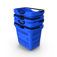 Blue Rolling Shopping Baskets Pile PNG & PSD Images