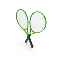 Green Tennis Racket Crossing PNG & PSD Images