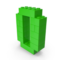 Green Toy Bricks Number 0 PNG & PSD Images