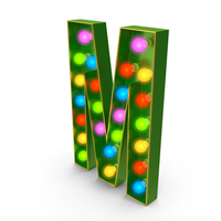 Christmas Colorful Light Letter M PNG & PSD Images