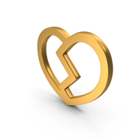 Love Symbol Broken Gold PNG & PSD Images