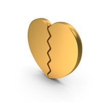 Love Symbol Broken Gold PNG & PSD Images