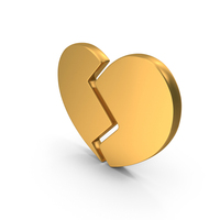 Love Symbol Broken Gold PNG & PSD Images