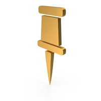 Desk Pin Gold PNG & PSD Images