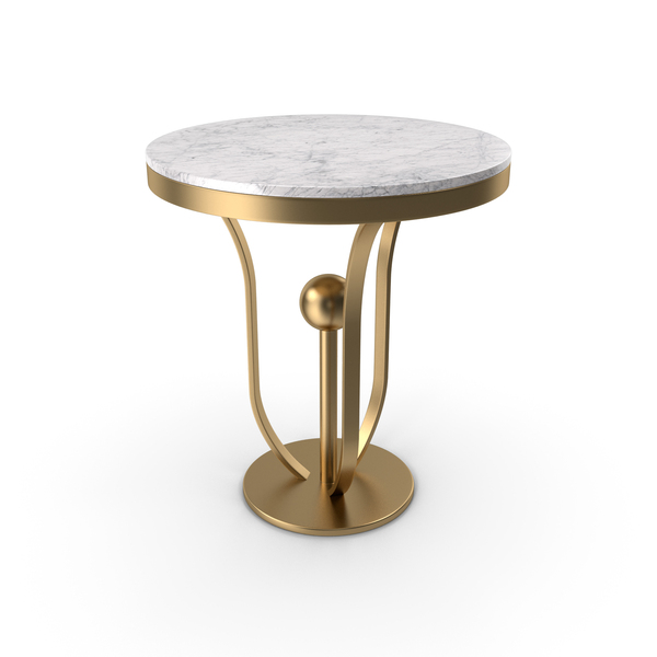 Modern Side Table Metal in Gold PNG & PSD Images