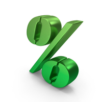 Green Metallic Percentage Symbol PNG & PSD Images