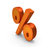 Orange Metallic Percentage Symbol PNG & PSD Images