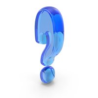 Blue Glass Question Mark Symbol PNG & PSD Images