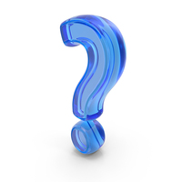 Blue Glass Question Mark Symbol PNG & PSD Images