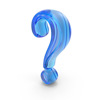 Blue Glass Question Mark Symbol PNG & PSD Images